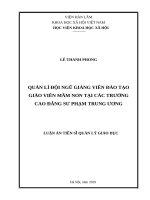 Quản lí đội ngũ giảng viên đào tạo giáo viên mầm non tại các trường cao đẳng sư phạm trung ương