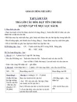 Giáo án Tiếng Việt 2 tuần 5 bài: Tập làm văn  Trả lời câu hỏi. Đặt tên cho bài. Luyện tập về mục lục sách