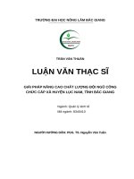 Giải pháp nâng cao chất lượng đội ngũ công chức cấp xã huyện lục nam, tỉnh bắc giang