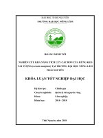 Nghiên cứu khả năng tích lũy các bon của rừng keo tai tượng (acacia mangium) tại trường đại học nông lâm thái nguyên 