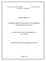 Điều kiện có hiệu lực của di chúc theo quy định của pháp luật dân sự việt nam tt tiếng anh