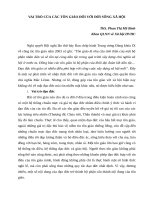 VAI TRÒ CỦA CÁC TÔN GIÁO ĐỐI VỚI ĐỜI SỐNG XÃ HỘI