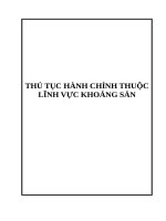 THỦ TỤC HÀNH CHÍNH THUỘC LĨNH VỰC KHOÁNG SẢN