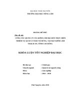 Công tác quản lý của kiểm lâm địa bàn thực hiện nhiệm vụ quản lý bảo vệ rừng tại hạt kiểm lâm thạch an cao bằng 