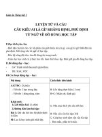 Giáo án Tiếng Việt 2 tuần 6 bài: Luyện từ và câu  Câu kiểu Ai là gì? Khẳng định, phủ định. Mở rộng vốn từ: Từ ngữ về đồ dùng học tập