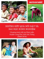 NHỮNG KẾT QUẢ NỔI BẬT và BàI HỌC KINH NGHIỆM Chương trình Hỗ trợ Phát triển huyện Long Phú, tỉnh Sóc Trăng (2006‐2016)