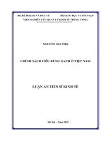 LUẬN ÁN TIẾN SĨ KINH TẾ CHÍNH SÁCH TIÊU DÙNG XANH Ở VIỆT NAM