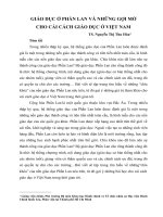 GIÁO DỤC Ở PHẦN LAN VÀ NHỮNG GỢI MỞ CHO CẢI CÁCH GIÁO DỤC VIỆT NAM