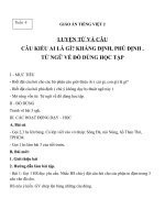 Giáo án Tiếng Việt 2 tuần 6 bài: Luyện từ và câu  Câu kiểu Ai là gì? Khẳng định, phủ định. Mở rộng vốn từ: Từ ngữ về đồ dùng học tập