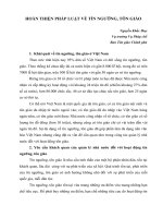 HOÀN THIỆN PHÁP LUẬT VỀ TÍN NGƯỠNG TÔN GIÁO