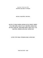 Quản lý hoạt động đánh giá sự phát triển của trẻ mẫu giáo ở các trường mầm non huyện Nậm Pồ, tỉnh Điện Biên theo yêu cầu chương trình giáo dục mầm non
