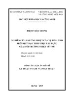Nghiên cứu đáp ứng nhiệt của vệ tinh nhỏ trên quỹ dụng của môi trường nhiệt vũ trụ tt