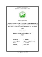 Nghiên cứu ảnh hưởng của nồng độ chất kích thích ra rễ IBA đến khả năng hình thành cây hom trà hoa vàng tại trường đại học nông lâm thái nguyên 