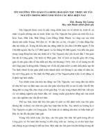 TÍN NGƯỠNG TÔN GIÁO CỦA ĐỒNG BÀO DÂN TỘC THIỂU SỐ TÂY NGUYÊN TRONG BỐI CẢNH TOÀN CẦU HÓA HIỆN NAY