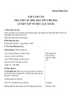 Giáo án Tiếng Việt 2 tuần 5 bài: Tập làm văn  Trả lời câu hỏi. Đặt tên cho bài. Luyện tập về mục lục sách