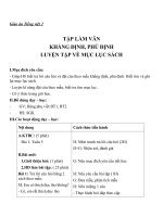 Giáo án Tiếng Việt 2 tuần 6 bài: Tập làm văn  Khẳng định, phủ định. Luyện tập về mục lục sách