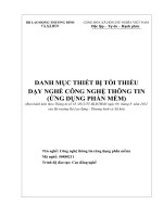 DANH MỤC THIẾT BỊ TỐI THIỂU DẠY NGHỀ CÔNG NGHỆ THÔNG TIN (ỨNG DỤNG PHẦN MỀM)
