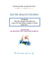 Bài thu hoạch cuối khóa bồi dưỡng nâng hạng giáo viên mầm non hạng IV lên hạng III