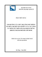Ảnh hưởng của mức độ công bố thông tin đến chi phí vốn chủ sở hữu của các công ty niêm yết trên Sở Giao dịch Chứng khoán Thành phố Hồ Chí Minh_2