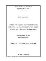 Nghiên cứu mức độ Công bố thông tin trên báo cáo tài chính giữa niên độ bởi các công ty niêm yết ở Việt Nam và Philippines_2