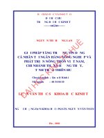 Giải pháp tăng trưởng tín dụng cá nhân tại ngân hàng nông nghiệp và phát triển nông thôn việt nam – chi nhánh thị xã hương thủy, tỉnh thừa thiên huế 