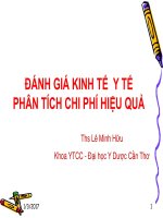ĐÁNH GIÁ KINH TẾ Y TẾ PHÂN TÍCH CHI PHÍ HIỆU QUẢ