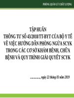 silide tập huấn thông tư 432018TTBYT và quy trình giải quyết sự cố y khoa