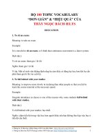 TOPIC VOCABULARY đơn GIẢN  HIỆU QUẢ của THẦY NGOCBACH IELTS