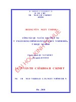 Công tác quản lý rủi ro tín dụng tại ngân hàng chính sách xã hội huyện minh hóa, tỉnh quảng bình 