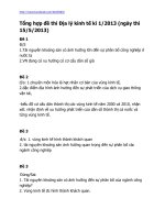 Tổng hợp đề thi địa lý kinh tế kì 1 năm 2013 