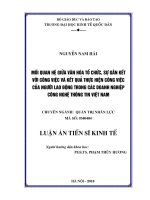 Mối quan hệ giữa văn hóa tổ chức, sự gắn kết với công việc và kết quả thực hiện công việc của người lao động trong các doanh nghiệp công nghệ thông tin Việt Nam