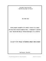Tổng hợp, nghiên cứu phức chất của một số nguyên tố đất hiếm với l   tyrosin và bước đầu thăm dò hoạt tính sinh học của chúng 