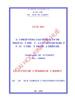 Nâng cao tính tuân thủ pháp luật thuế của các doanh nghiệp nộp thuế tại cục thuế tỉnh thừa thiên huế 