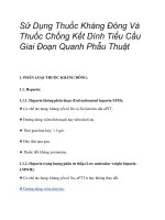 Sử dụng thuốc kháng đông và thuốc chống kết dính tiểu cầu giai đoạn quanh phẫu thuật