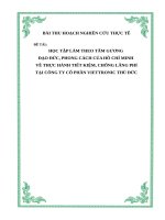 BÀI THU HOẠCH NGHIÊN cứu THỰC tế