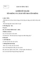 Giáo án Tiếng Việt 2 tuần 5 bài: Luyện từ và câu  Tên riêng và cách viết tên riêng. Câu kiểu Ai là gì?