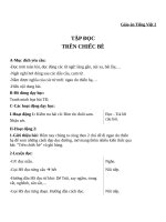 Giáo án Tiếng Việt 2 tuần 4 bài: Tập đọc  Trên chiếc bè