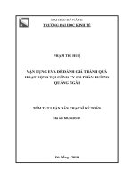 Vận dụng EVA để đánh giá thành quả hoạt động tại Công ty Cổ phần Đường Quảng Ngãi_2