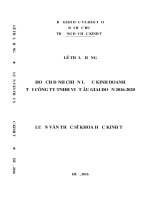 Hoạch định chiến lược kinh doanh tại công ty TNHH việt âu giai đoạn 2016 2020 