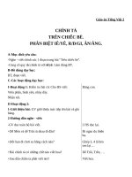 Giáo án Tiếng Việt 2 tuần 4 bài: Chính tả  Nghe  viết: Trên chiếc bè. Phân biệt IÊYÊ, RDGI, ÂNÂNG