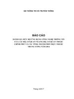 BÁO CÁO ĐÁNH GIÁ MỨC ĐỘ ỨNG DỤNG CÔNG NGHỆ THÔNG TIN CỦA CÁC BỘ, CƠ QUAN NGANG BỘ, CƠ QUAN THUỘC CHÍNH PHỦ VÀ CÁC TỈNH, THÀNH PHỐ
