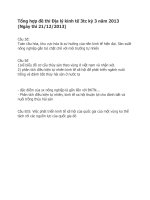 Tổng hợp đề thi địa lý kinh tế 3tc kỳ 3 năm 2013 