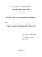 ỨNG DỤNG GIS VÀ VIỄN THÁM ĐÁNH GIÁ QUÁ TRÌNH PHÁT TRIỂNKHÔNG GIAN ĐÔ THỊ Ở THÀNH PHỐ MỸ THO TỈNH TIỀN GIANG