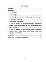 Bài nhóm đề 2 luật SHTT quy định của pháp luật liên quan đến bảo hộ kiểu dáng công nghiệp và tình huống thực tế 