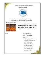 Hoạt động nhượng quyền thương mại   môn luật thương mại 2 