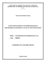Quản lý nhà nước về địa giới hành chính cấp huyện ở việt nam hiện nay tt tiếng anh