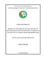 Nghiên cứu tổng hợp vật liệu polyme xốp cấu trúc mao quản nano, thử nghiệm khả năng xử lý phenol và các dẫn xuất của chúng trong môi trường nước 