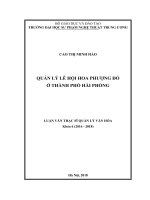Quản lý lễ hội hoa phượng đỏ ở thành phố hải phòng 