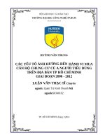 Các yếu tố ảnh hưởng đến hành vi mua căn hộ chung cư của người tiêu dùng trên địa bàn tp  hồ chí minh giai đoạn 2006 2012 