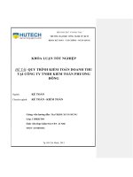 Kiểm toán khoản mục doanh thu bán hàng và cung cấp dịch vụ trên báo cáo tài chính do công ty TNHH kiểm toán phương đông thực hiện 